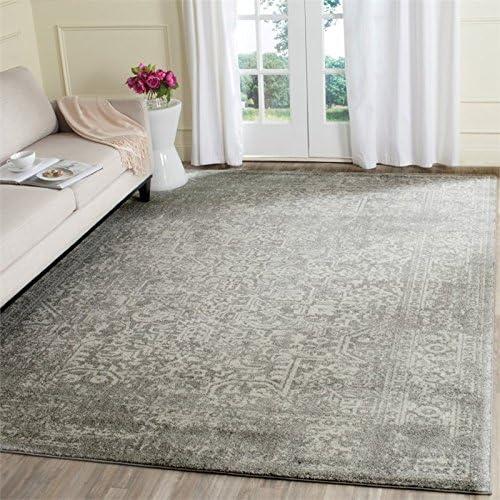 image:imageSAFAVIEH Evoke Collection Area Rug 51 x 76 Blue amp Ivory Distressed Design NonShedding amp Easy to Clean Ideal for Living Room Bedroom Dining Space EVK256CSilverIvory