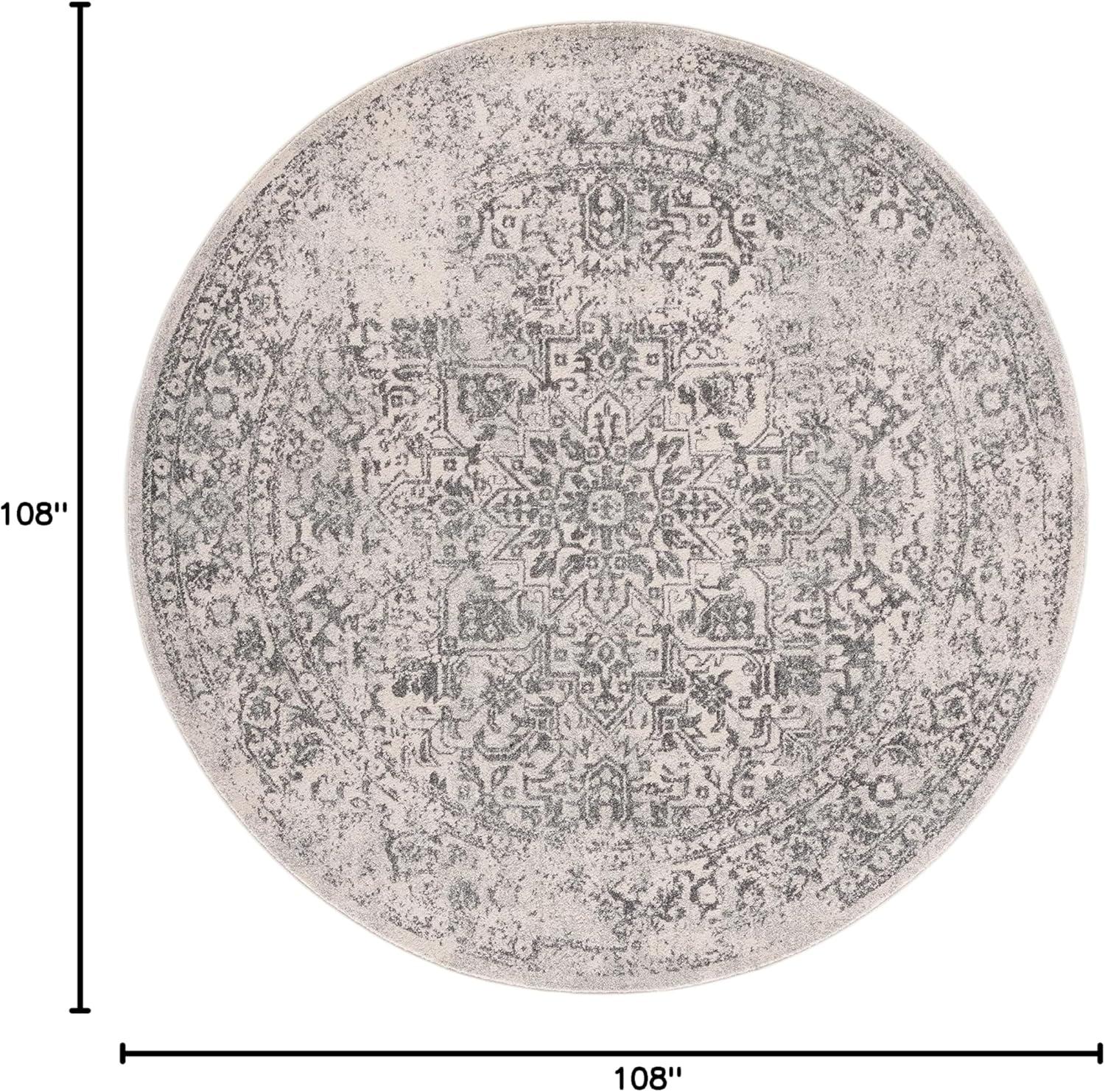 image:imageSAFAVIEH Evoke Collection Area Rug 51 x 76 Blue amp Ivory Distressed Design NonShedding amp Easy to Clean Ideal for Living Room Bedroom Dining Space EVK256CIvoryGrey