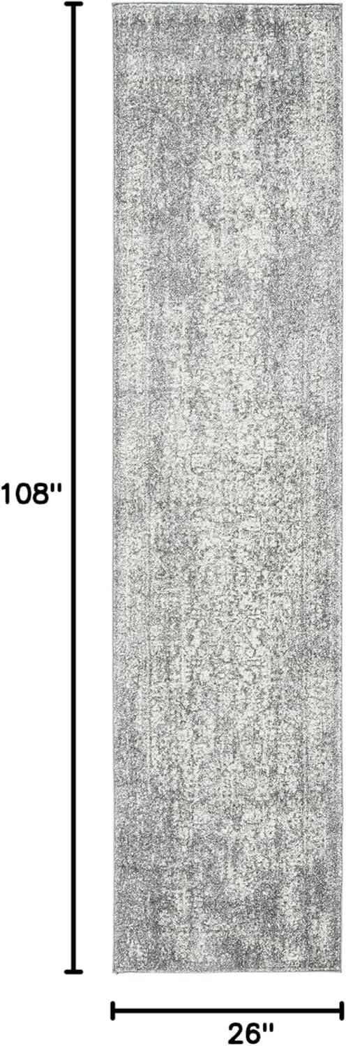 image:imageSAFAVIEH Evoke Collection Area Rug 51 x 76 Blue amp Ivory Distressed Design NonShedding amp Easy to Clean Ideal for Living Room Bedroom Dining Space EVK256CSilverIvory