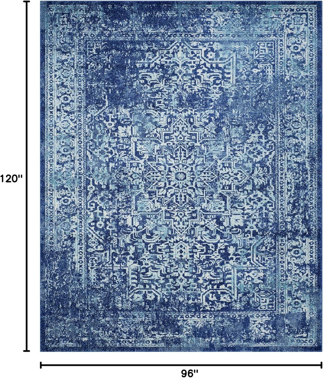 image:imageSAFAVIEH Evoke Collection Area Rug 51 x 76 Blue amp Ivory Distressed Design NonShedding amp Easy to Clean Ideal for Living Room Bedroom Dining Space EVK256CNavyIvory