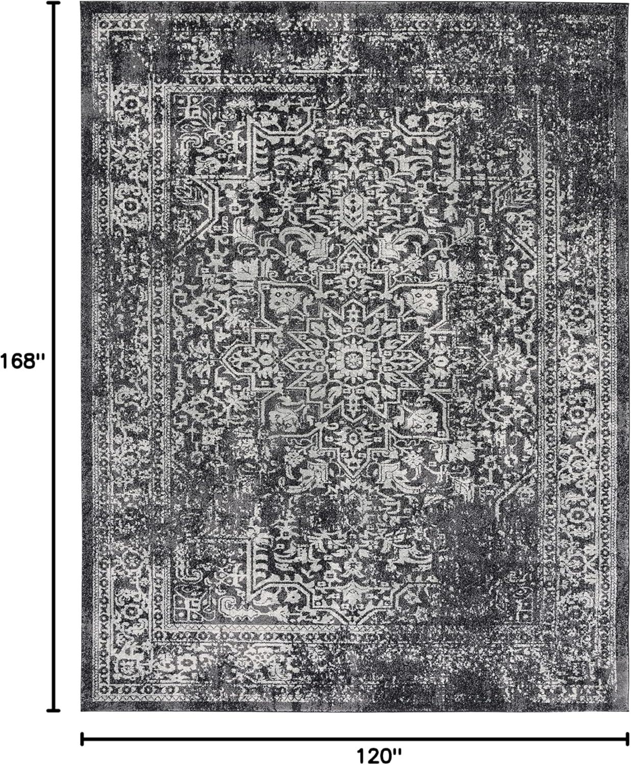 image:imageSAFAVIEH Evoke Collection Area Rug 51 x 76 Blue amp Ivory Distressed Design NonShedding amp Easy to Clean Ideal for Living Room Bedroom Dining Space EVK256CBlackGrey