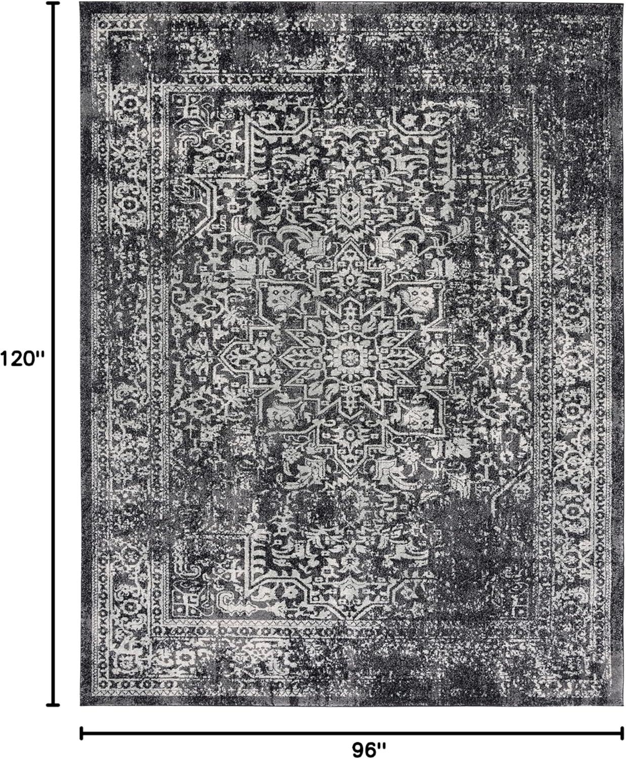 image:imageSAFAVIEH Evoke Collection Area Rug 51 x 76 Blue amp Ivory Distressed Design NonShedding amp Easy to Clean Ideal for Living Room Bedroom Dining Space EVK256CBlackGrey