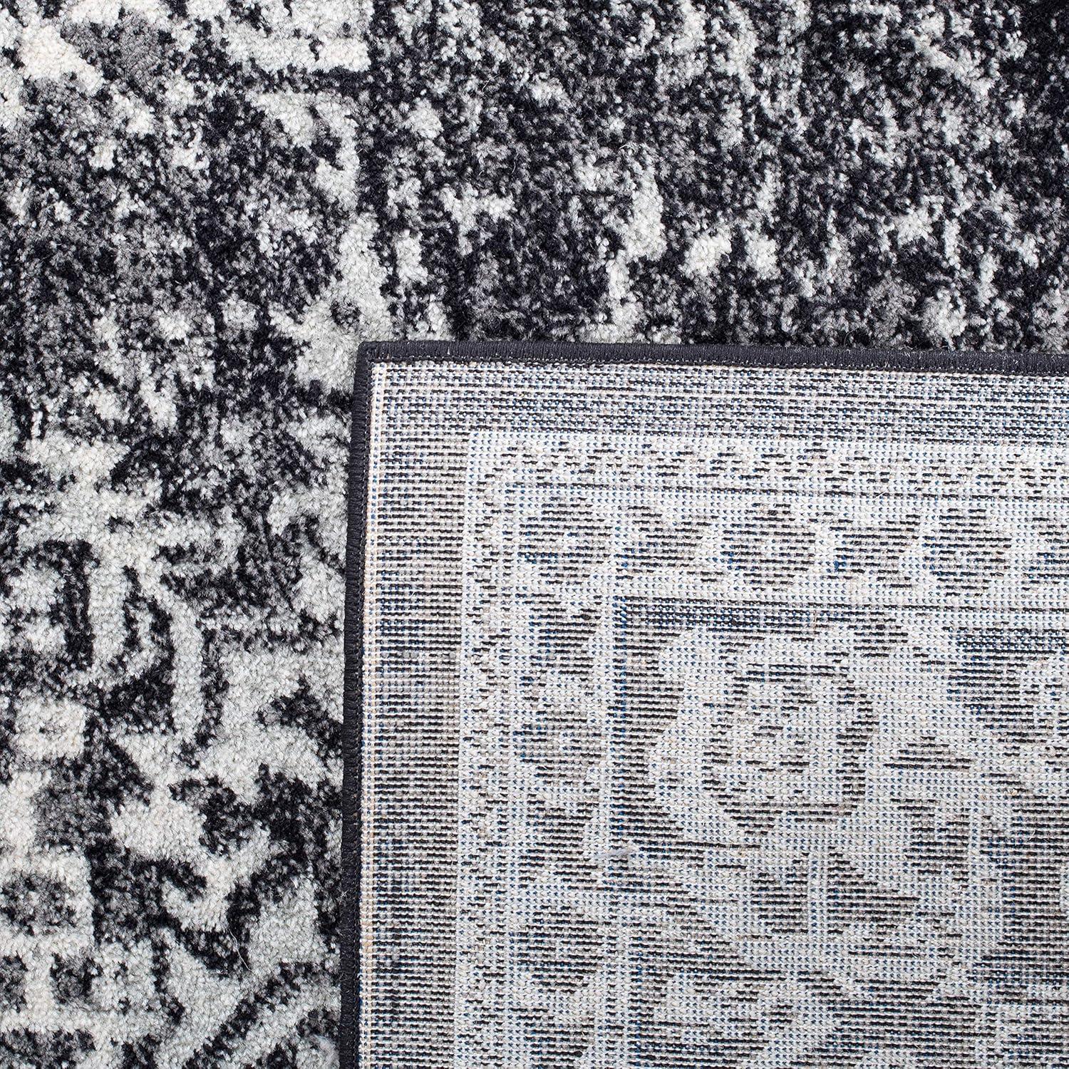 image:imageSAFAVIEH Evoke Collection Area Rug 51 x 76 Blue amp Ivory Distressed Design NonShedding amp Easy to Clean Ideal for Living Room Bedroom Dining Space EVK256CBlackGrey