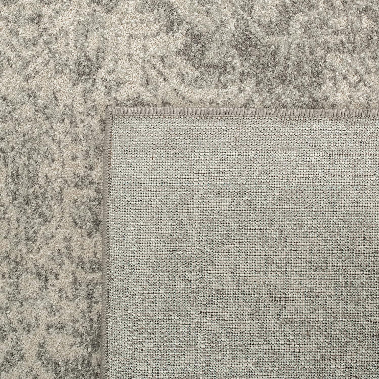 image:imageSAFAVIEH Evoke Collection Area Rug 51 x 76 Blue amp Ivory Distressed Design NonShedding amp Easy to Clean Ideal for Living Room Bedroom Dining Space EVK256CSilverIvory