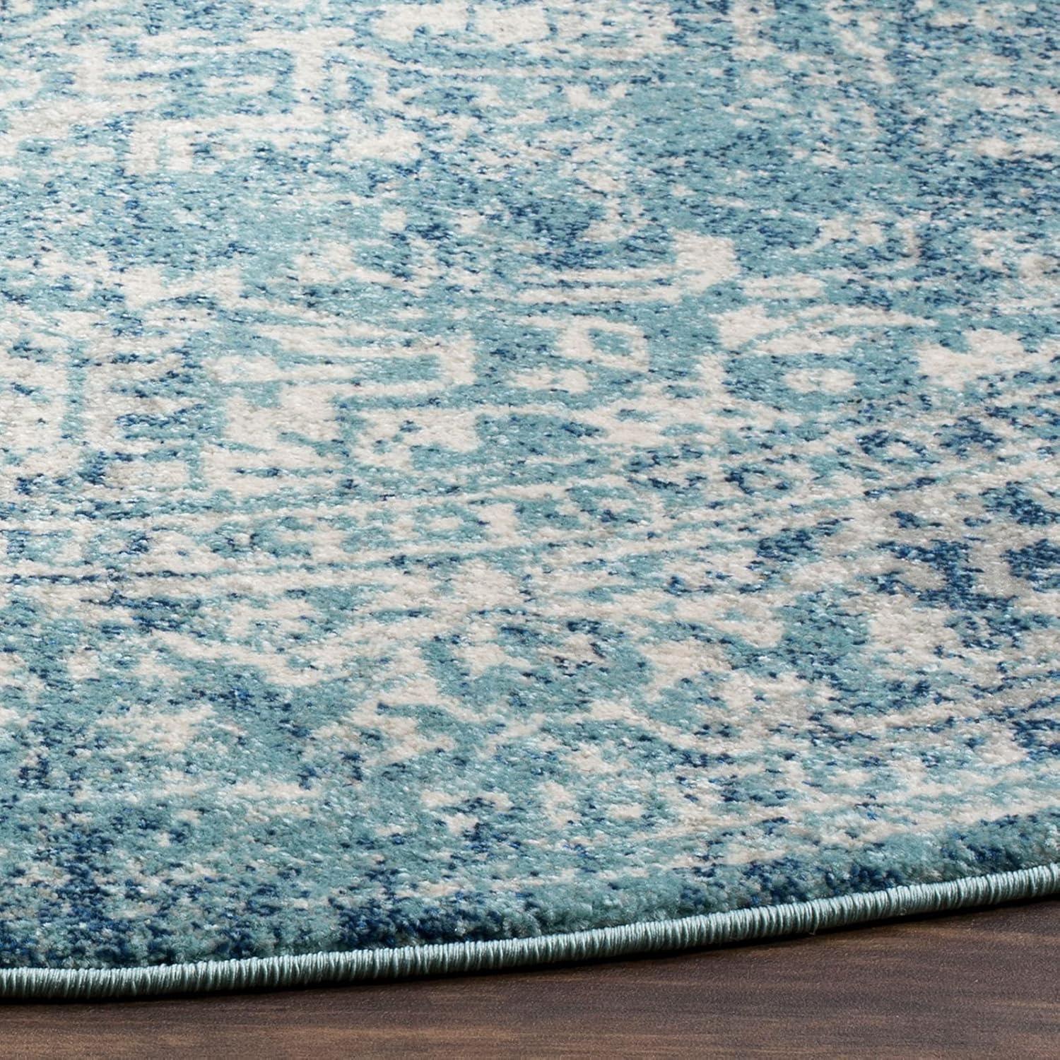 image:imageSAFAVIEH Evoke Collection Area Rug 51 x 76 Blue amp Ivory Distressed Design NonShedding amp Easy to Clean Ideal for Living Room Bedroom Dining Space EVK256CBlueIvory