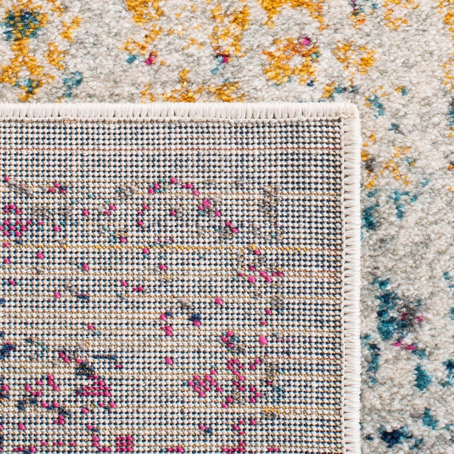 image:imageSAFAVIEH Evoke Collection Area Rug 51 x 76 Blue amp Ivory Distressed Design NonShedding amp Easy to Clean Ideal for Living Room Bedroom Dining Space EVK256CIvoryFuchsia