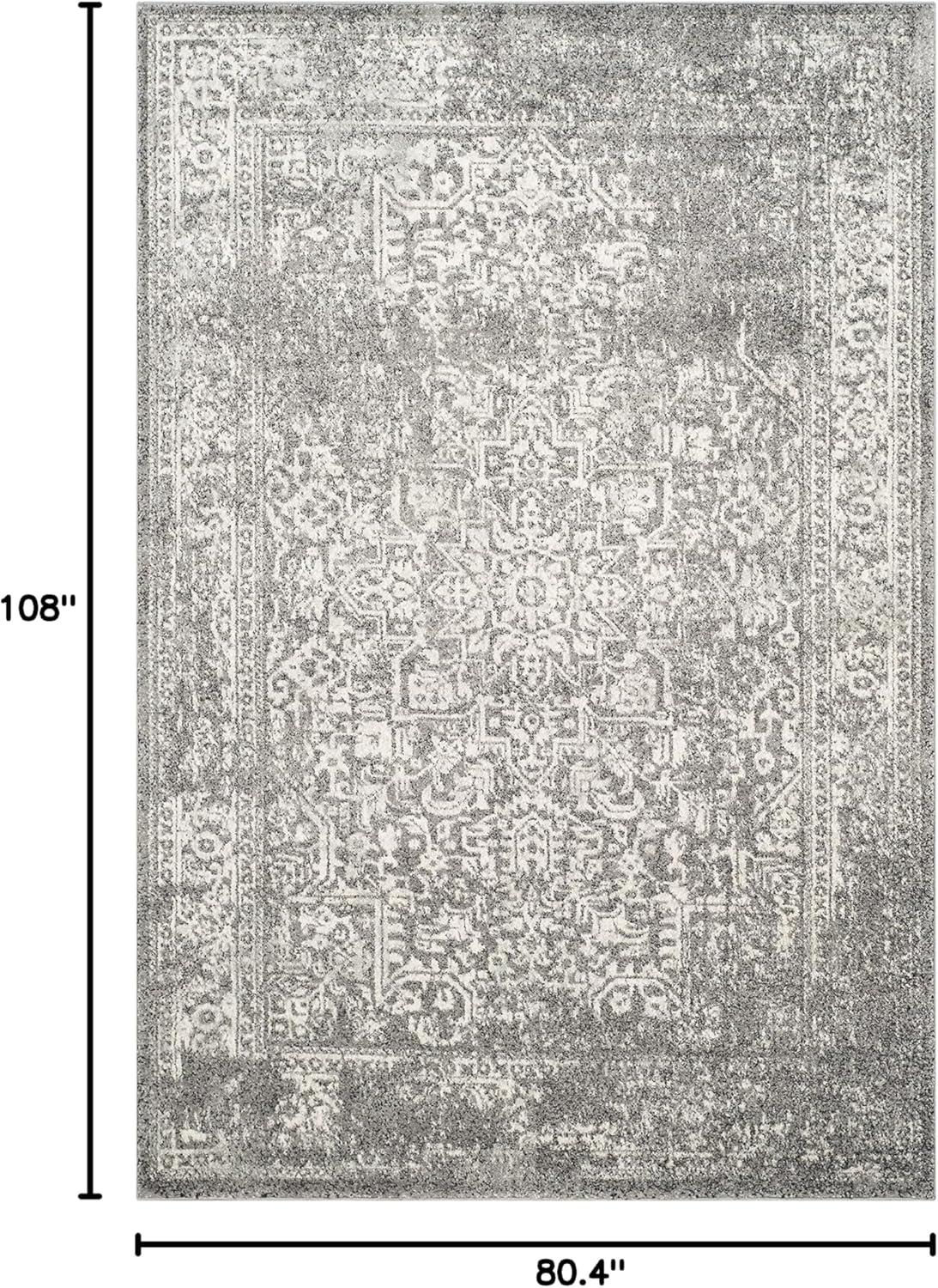 image:imageSAFAVIEH Evoke Collection Area Rug 51 x 76 Blue amp Ivory Distressed Design NonShedding amp Easy to Clean Ideal for Living Room Bedroom Dining Space EVK256CGreyIvory