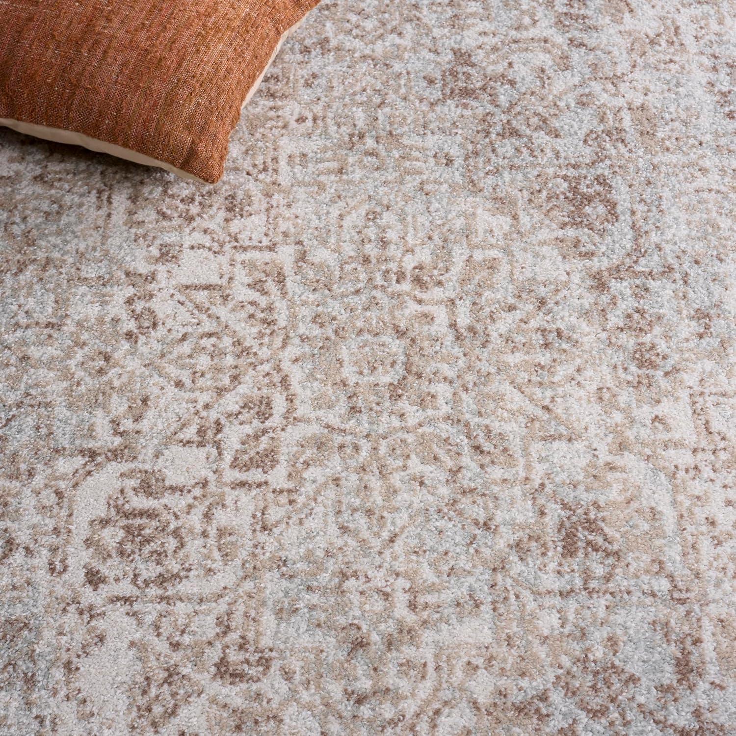 image:imageSAFAVIEH Evoke Collection Area Rug 51 x 76 Blue amp Ivory Distressed Design NonShedding amp Easy to Clean Ideal for Living Room Bedroom Dining Space EVK256CIvoryTaupe