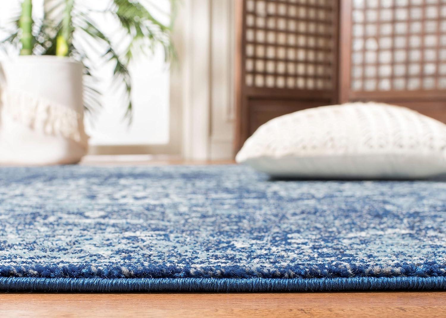 image:imageSAFAVIEH Evoke Collection Area Rug 51 x 76 Blue amp Ivory Distressed Design NonShedding amp Easy to Clean Ideal for Living Room Bedroom Dining Space EVK256CNavyIvory