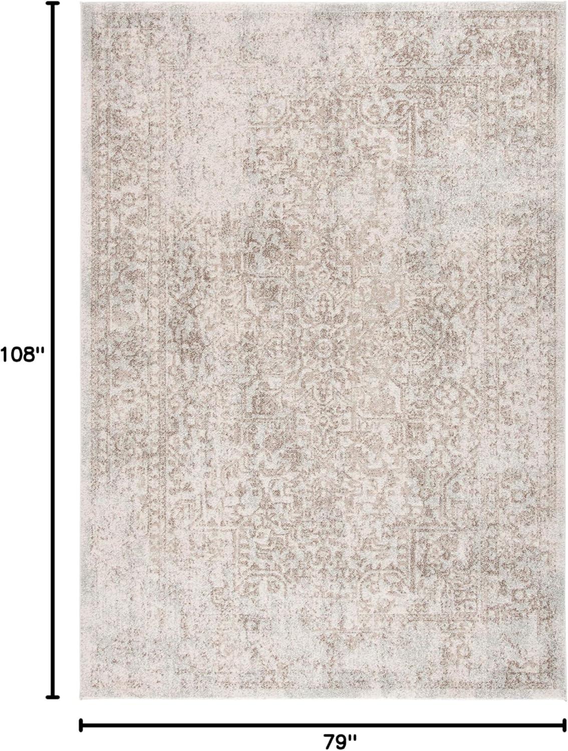 image:imageSAFAVIEH Evoke Collection Area Rug 51 x 76 Blue amp Ivory Distressed Design NonShedding amp Easy to Clean Ideal for Living Room Bedroom Dining Space EVK256CIvoryTaupe