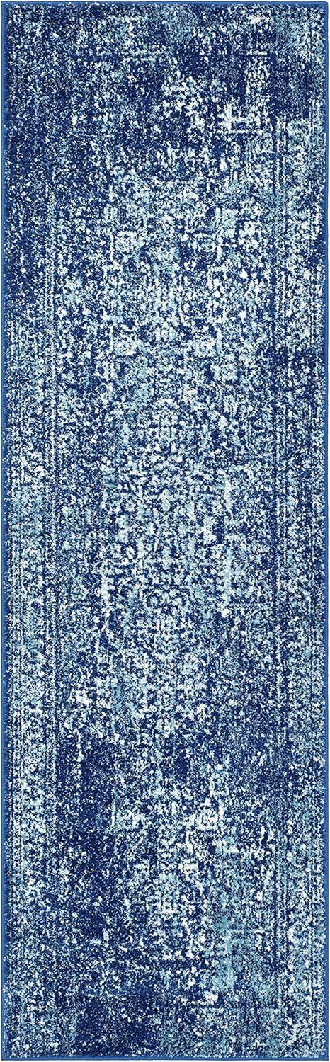 image:imageSAFAVIEH Evoke Collection Area Rug 51 x 76 Blue amp Ivory Distressed Design NonShedding amp Easy to Clean Ideal for Living Room Bedroom Dining Space EVK256CNavyIvory