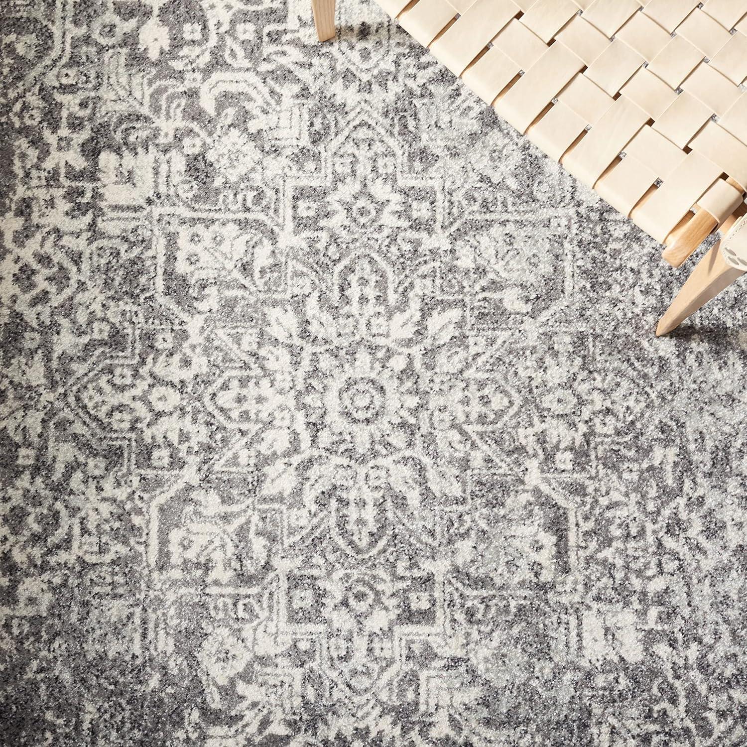 image:imageSAFAVIEH Evoke Collection Area Rug 51 x 76 Blue amp Ivory Distressed Design NonShedding amp Easy to Clean Ideal for Living Room Bedroom Dining Space EVK256CGreyIvory
