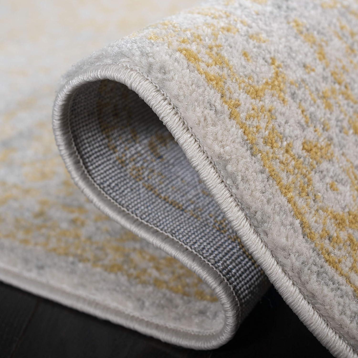 image:imageSAFAVIEH Evoke Collection Area Rug 51 x 76 Blue amp Ivory Distressed Design NonShedding amp Easy to Clean Ideal for Living Room Bedroom Dining Space EVK256CIvoryGold