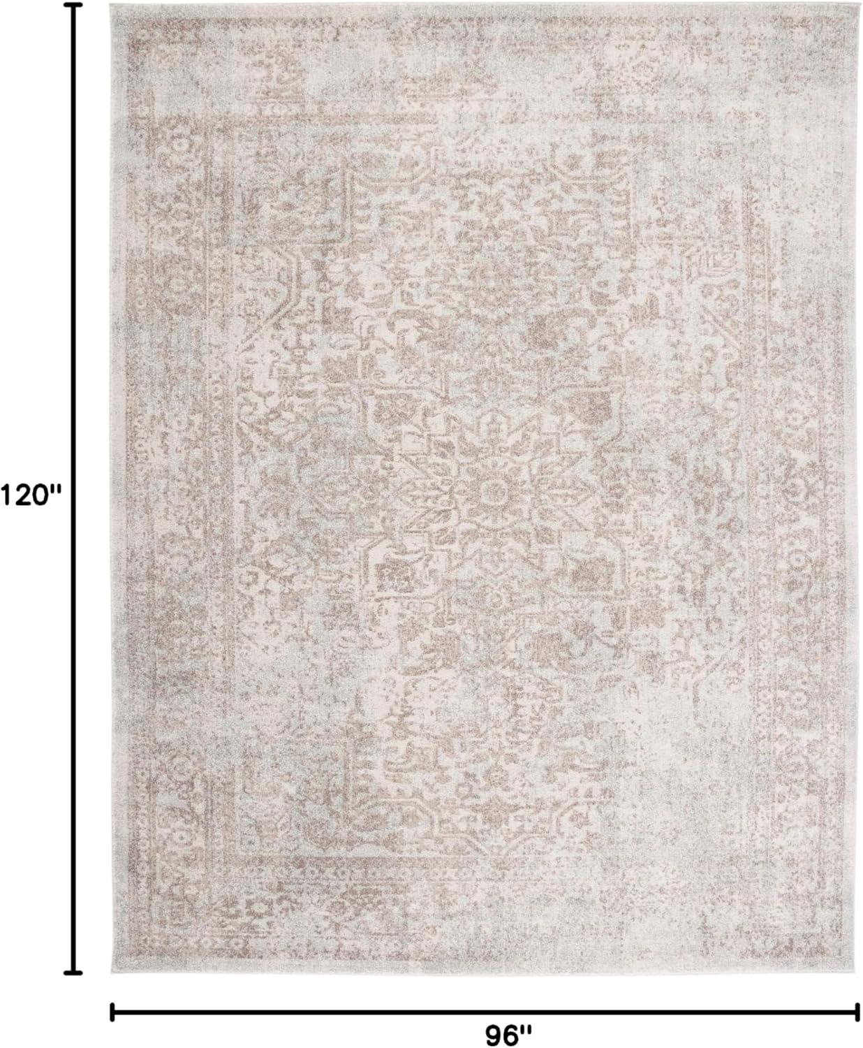 image:imageSAFAVIEH Evoke Collection Area Rug 51 x 76 Blue amp Ivory Distressed Design NonShedding amp Easy to Clean Ideal for Living Room Bedroom Dining Space EVK256CIvoryTaupe
