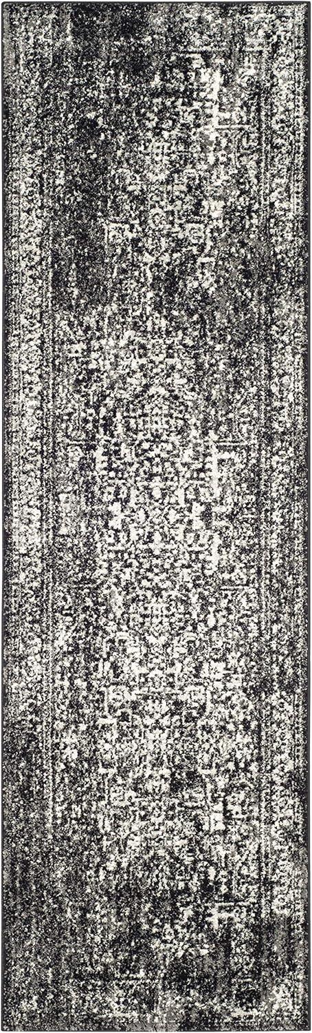 image:imageSAFAVIEH Evoke Collection Area Rug 51 x 76 Blue amp Ivory Distressed Design NonShedding amp Easy to Clean Ideal for Living Room Bedroom Dining Space EVK256CBlackGrey