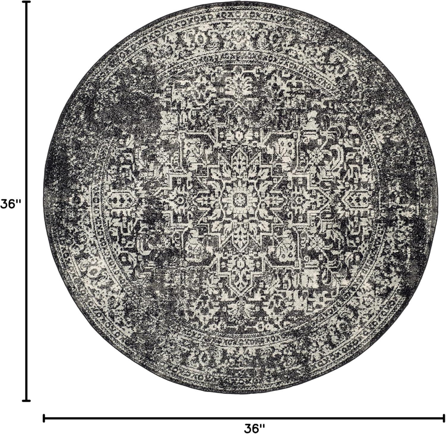 image:imageSAFAVIEH Evoke Collection Area Rug 51 x 76 Blue amp Ivory Distressed Design NonShedding amp Easy to Clean Ideal for Living Room Bedroom Dining Space EVK256CBlackGrey