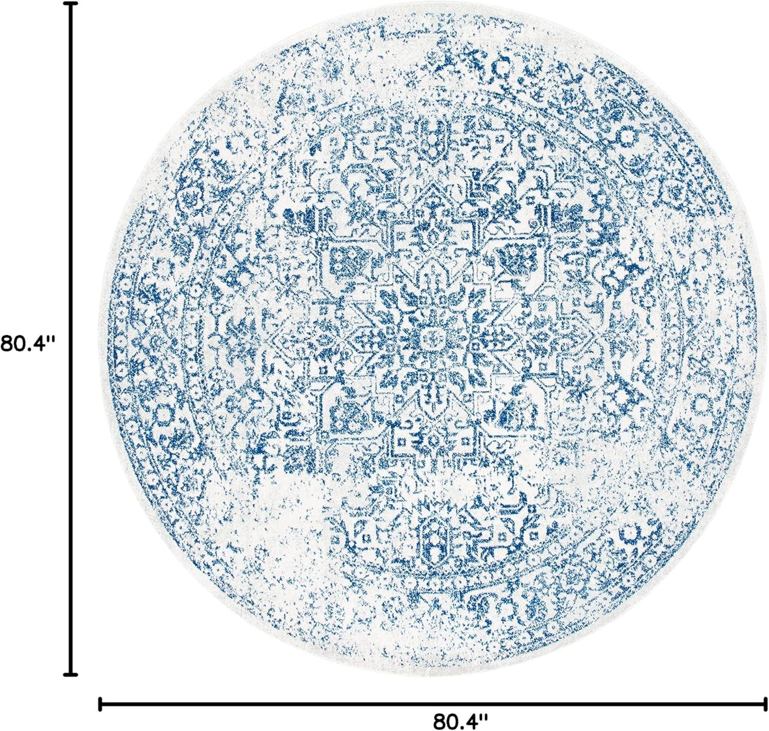 image:imageSAFAVIEH Evoke Collection Area Rug 51 x 76 Blue amp Ivory Distressed Design NonShedding amp Easy to Clean Ideal for Living Room Bedroom Dining Space EVK256CIvoryNavy