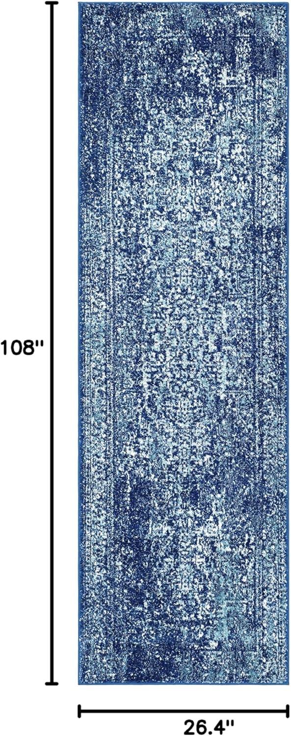 image:imageSAFAVIEH Evoke Collection Area Rug 51 x 76 Blue amp Ivory Distressed Design NonShedding amp Easy to Clean Ideal for Living Room Bedroom Dining Space EVK256CNavyIvory