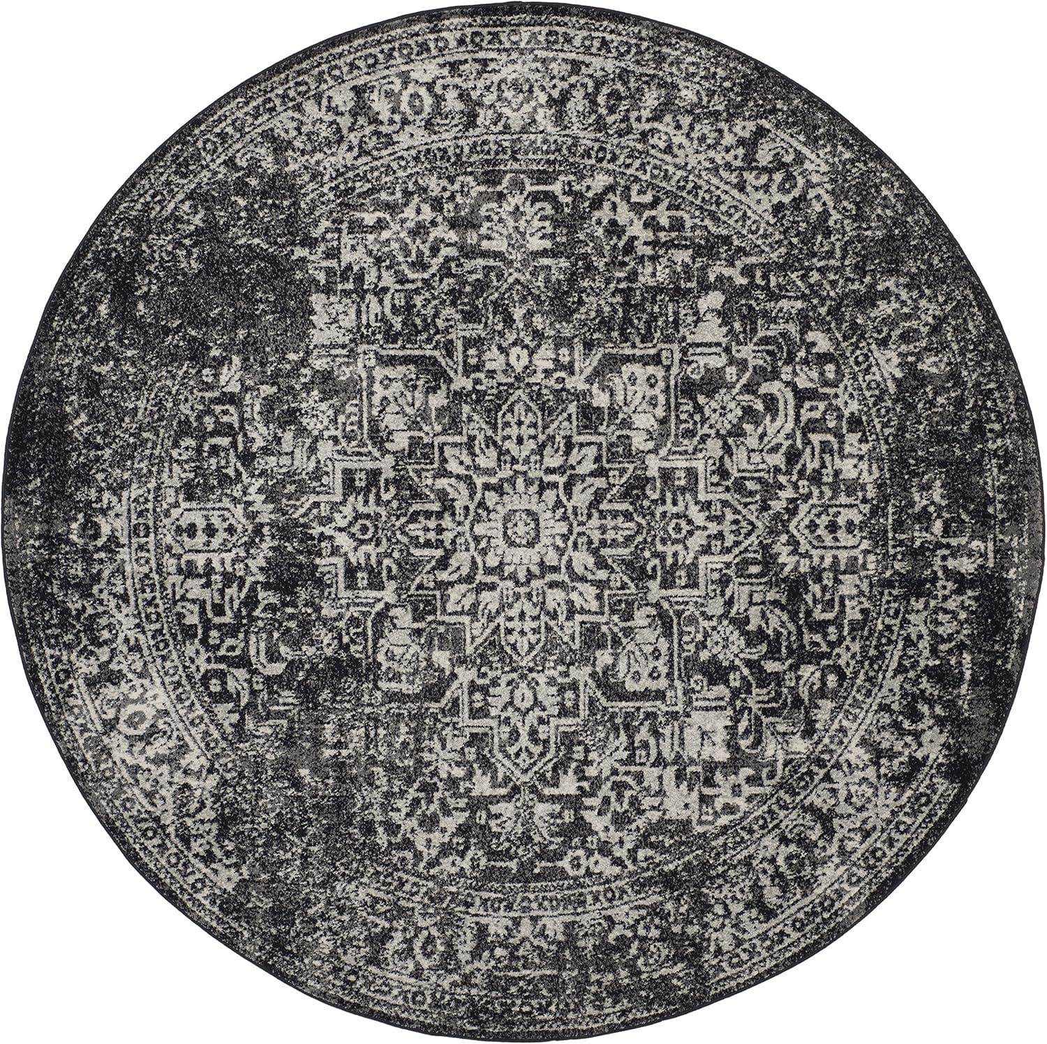 image:imageSAFAVIEH Evoke Collection Area Rug 51 x 76 Blue amp Ivory Distressed Design NonShedding amp Easy to Clean Ideal for Living Room Bedroom Dining Space EVK256CBlackGrey
