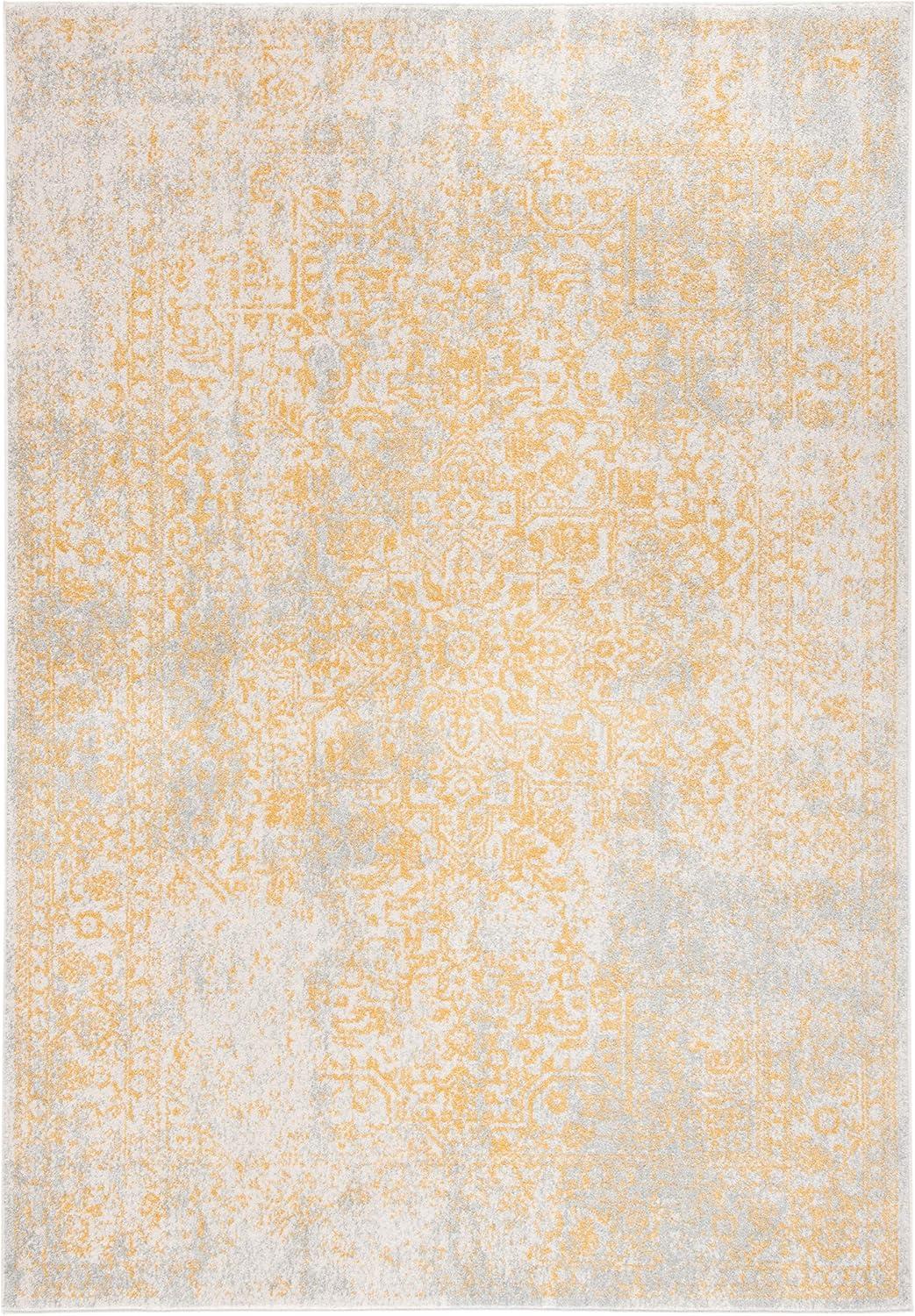 image:imageSAFAVIEH Evoke Collection Area Rug 51 x 76 Blue amp Ivory Distressed Design NonShedding amp Easy to Clean Ideal for Living Room Bedroom Dining Space EVK256CIvoryGold