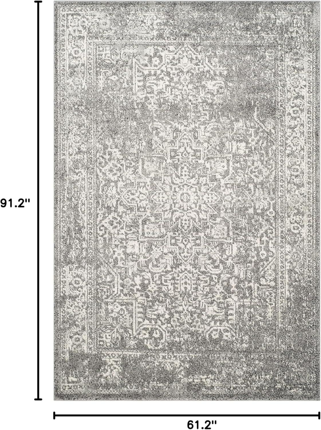 image:imageSAFAVIEH Evoke Collection Area Rug 51 x 76 Blue amp Ivory Distressed Design NonShedding amp Easy to Clean Ideal for Living Room Bedroom Dining Space EVK256CGreyIvory