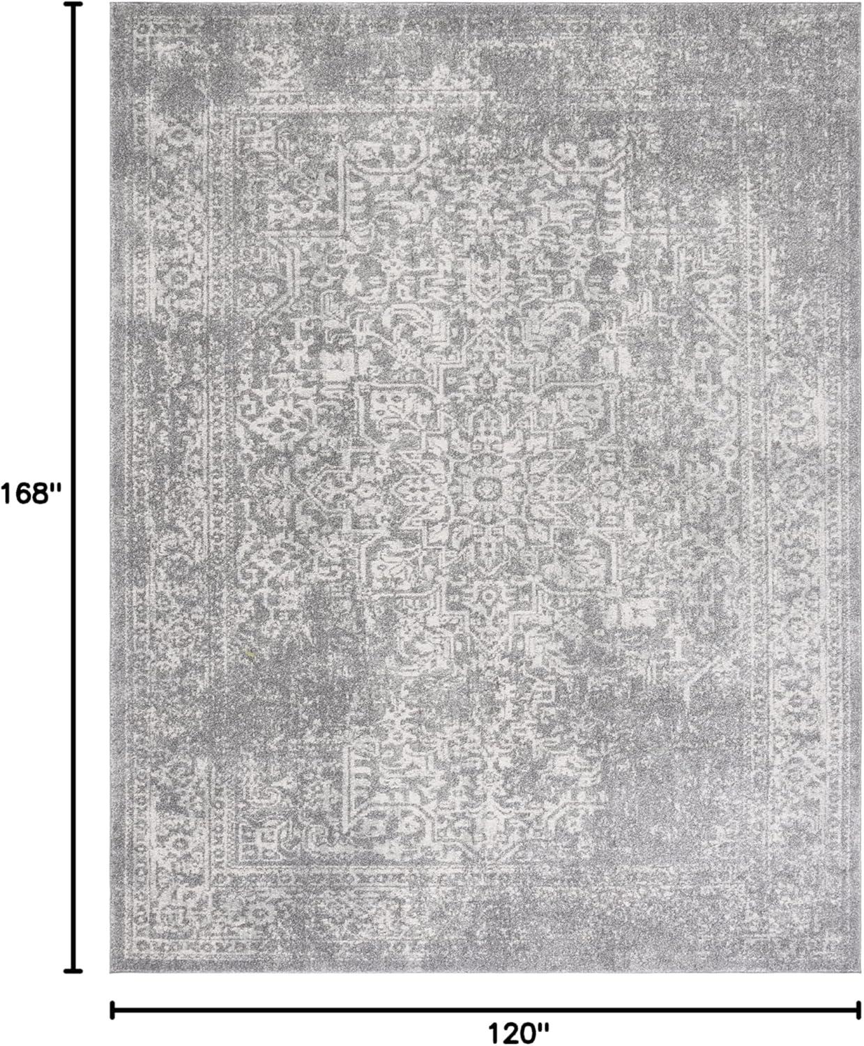 image:imageSAFAVIEH Evoke Collection Area Rug 51 x 76 Blue amp Ivory Distressed Design NonShedding amp Easy to Clean Ideal for Living Room Bedroom Dining Space EVK256CSilverIvory