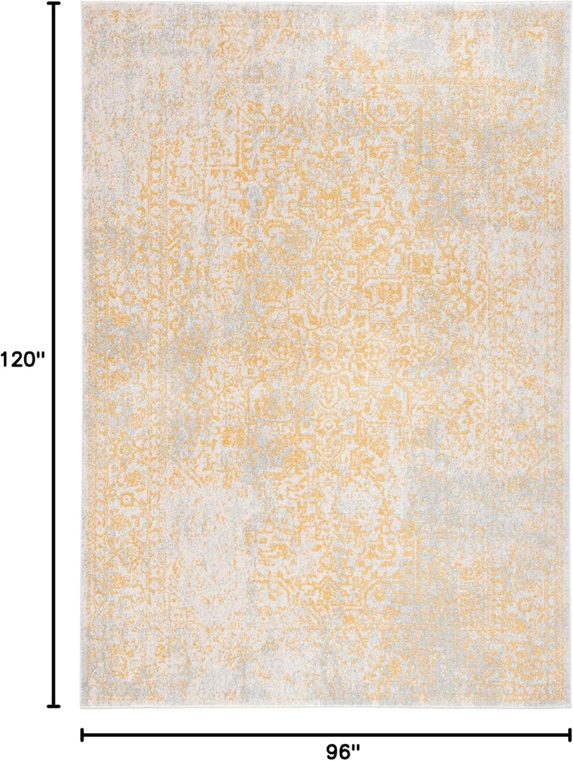 image:imageSAFAVIEH Evoke Collection Area Rug 51 x 76 Blue amp Ivory Distressed Design NonShedding amp Easy to Clean Ideal for Living Room Bedroom Dining Space EVK256CIvoryGold