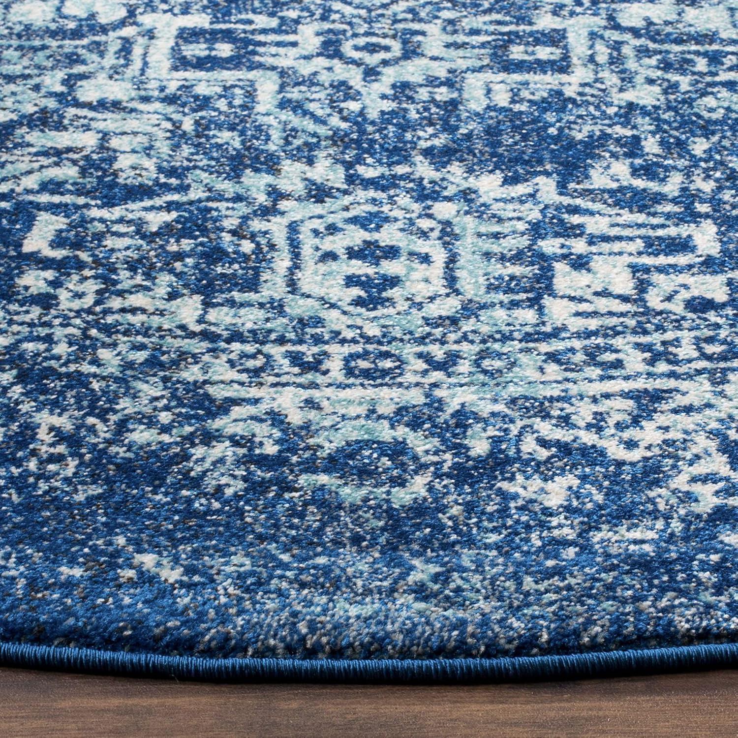 image:imageSAFAVIEH Evoke Collection Area Rug 51 x 76 Blue amp Ivory Distressed Design NonShedding amp Easy to Clean Ideal for Living Room Bedroom Dining Space EVK256CNavyIvory