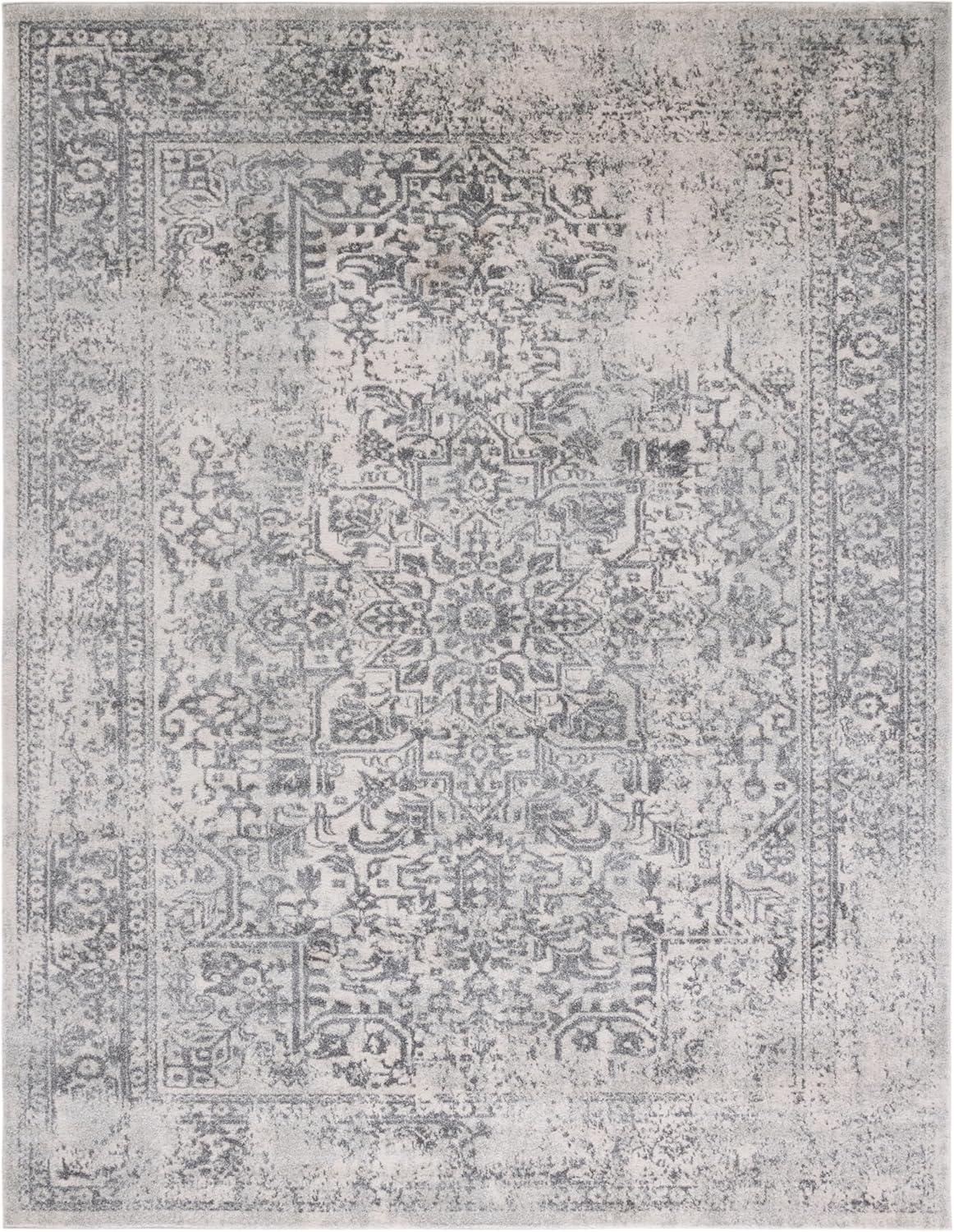 image:imageSAFAVIEH Evoke Collection Area Rug 51 x 76 Blue amp Ivory Distressed Design NonShedding amp Easy to Clean Ideal for Living Room Bedroom Dining Space EVK256CIvoryGrey