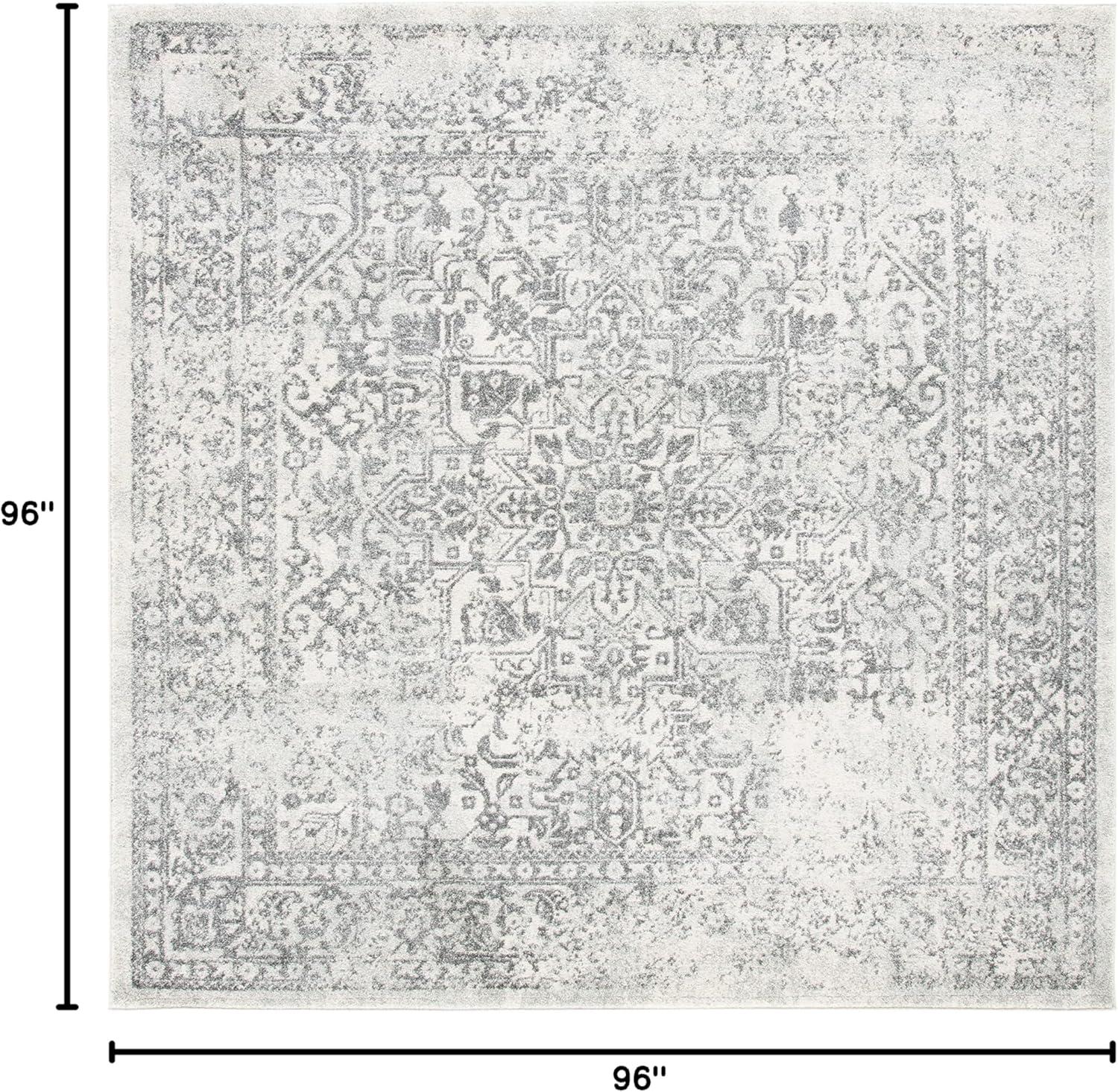 image:imageSAFAVIEH Evoke Collection Area Rug 51 x 76 Blue amp Ivory Distressed Design NonShedding amp Easy to Clean Ideal for Living Room Bedroom Dining Space EVK256CIvoryGrey