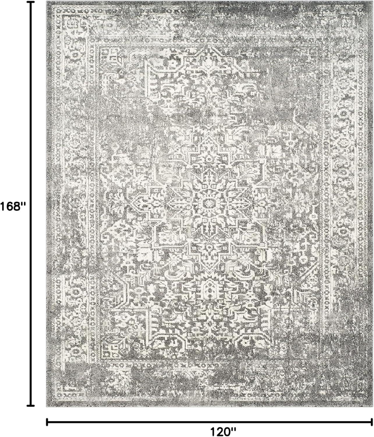 image:imageSAFAVIEH Evoke Collection Area Rug 51 x 76 Blue amp Ivory Distressed Design NonShedding amp Easy to Clean Ideal for Living Room Bedroom Dining Space EVK256CGreyIvory