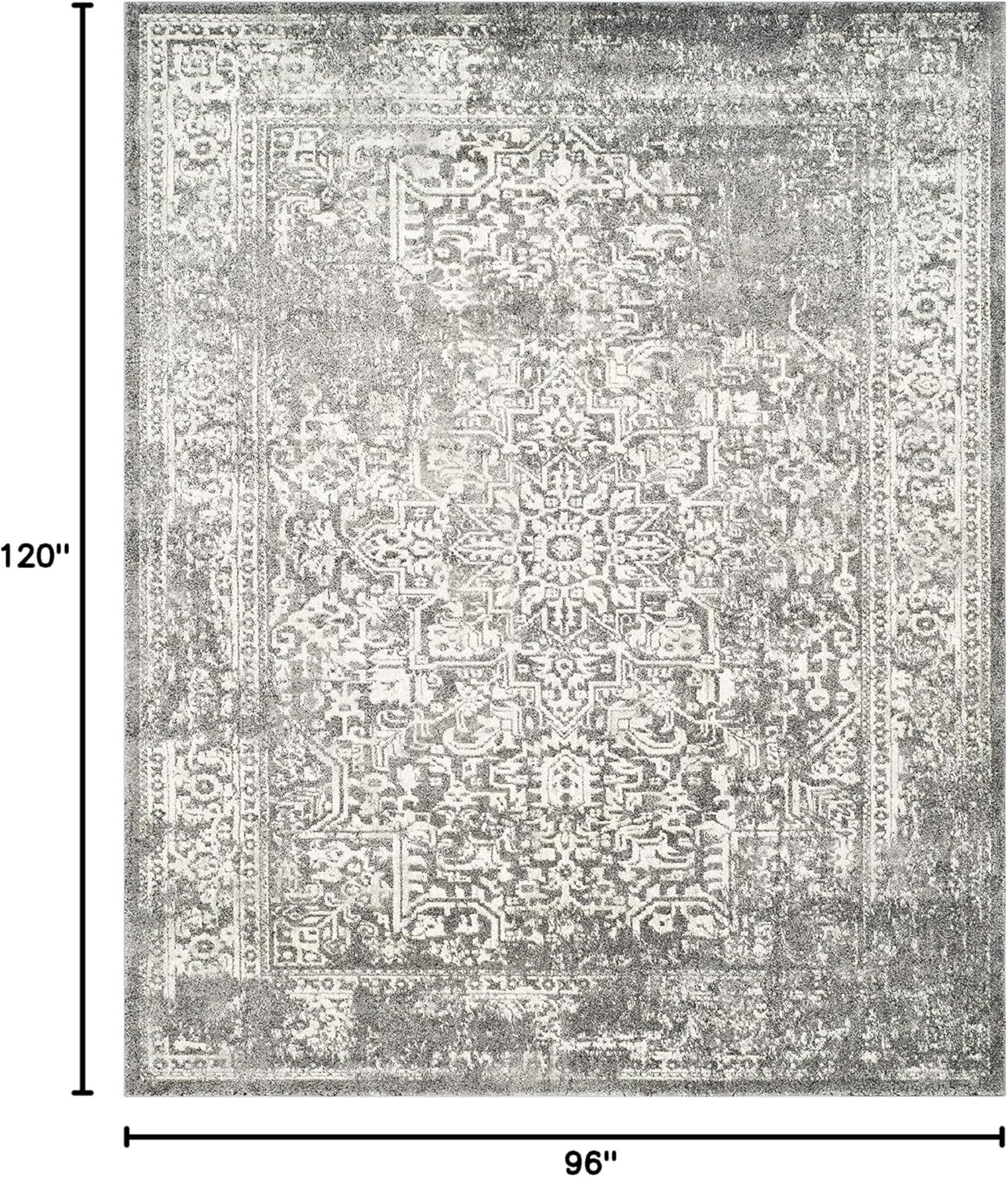 image:imageSAFAVIEH Evoke Collection Area Rug 51 x 76 Blue amp Ivory Distressed Design NonShedding amp Easy to Clean Ideal for Living Room Bedroom Dining Space EVK256CGreyIvory