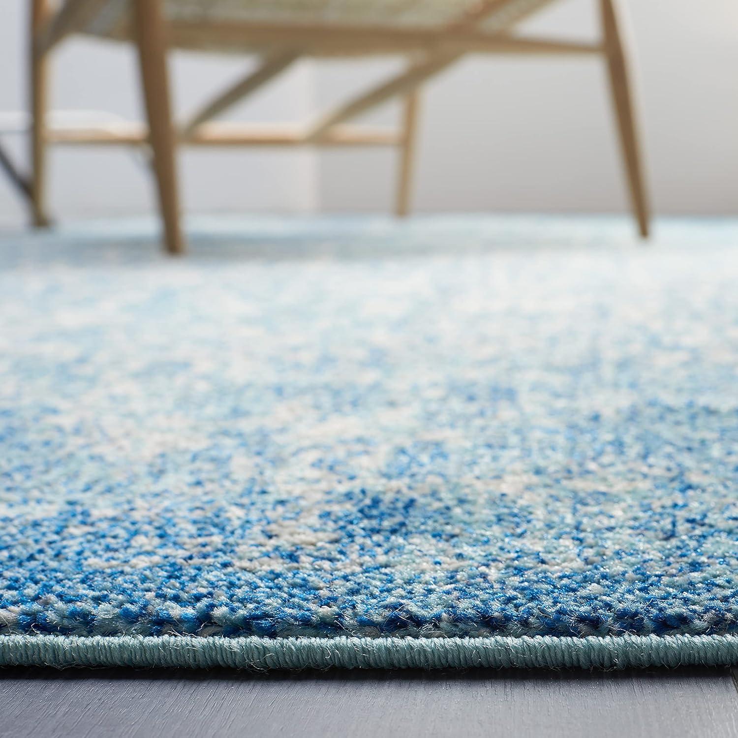 image:imageSAFAVIEH Evoke Collection Area Rug 51 x 76 Blue amp Ivory Distressed Design NonShedding amp Easy to Clean Ideal for Living Room Bedroom Dining Space EVK256CBlueIvory