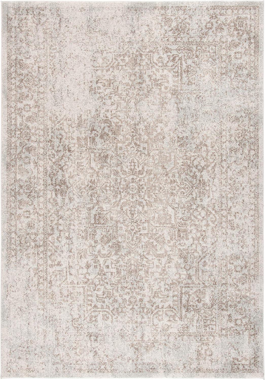 image:imageSAFAVIEH Evoke Collection Area Rug 51 x 76 Blue amp Ivory Distressed Design NonShedding amp Easy to Clean Ideal for Living Room Bedroom Dining Space EVK256CIvoryTaupe