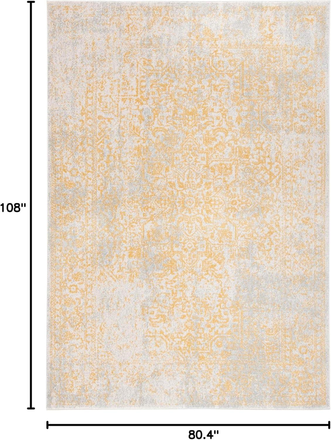 image:imageSAFAVIEH Evoke Collection Area Rug 51 x 76 Blue amp Ivory Distressed Design NonShedding amp Easy to Clean Ideal for Living Room Bedroom Dining Space EVK256CIvoryGold