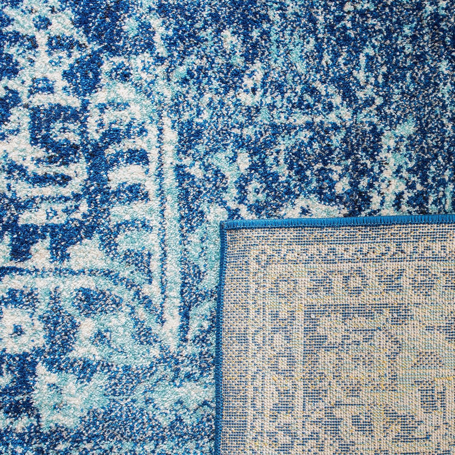 image:imageSAFAVIEH Evoke Collection Area Rug 51 x 76 Blue amp Ivory Distressed Design NonShedding amp Easy to Clean Ideal for Living Room Bedroom Dining Space EVK256CNavyIvory