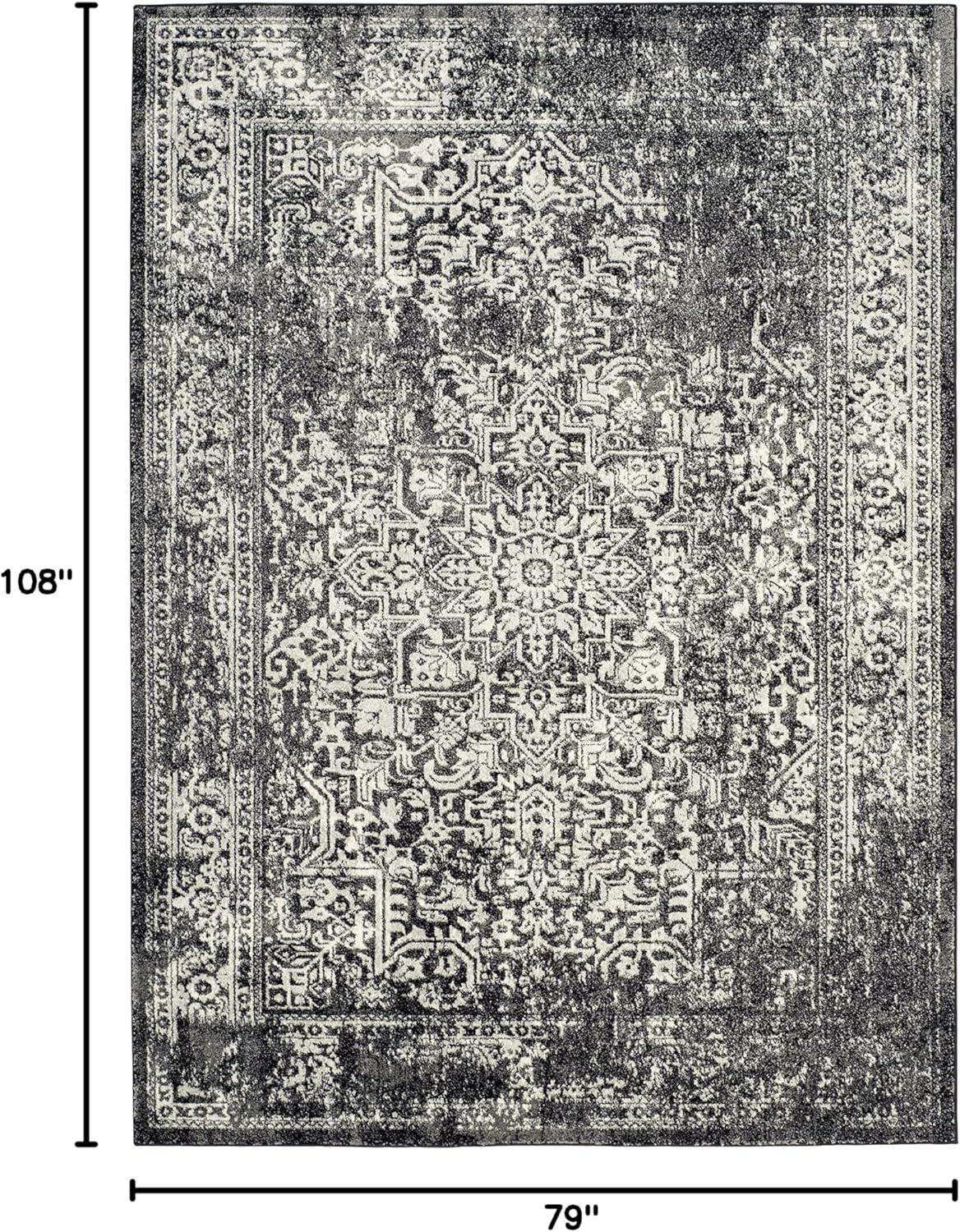 image:imageSAFAVIEH Evoke Collection Area Rug 51 x 76 Blue amp Ivory Distressed Design NonShedding amp Easy to Clean Ideal for Living Room Bedroom Dining Space EVK256CBlackGrey