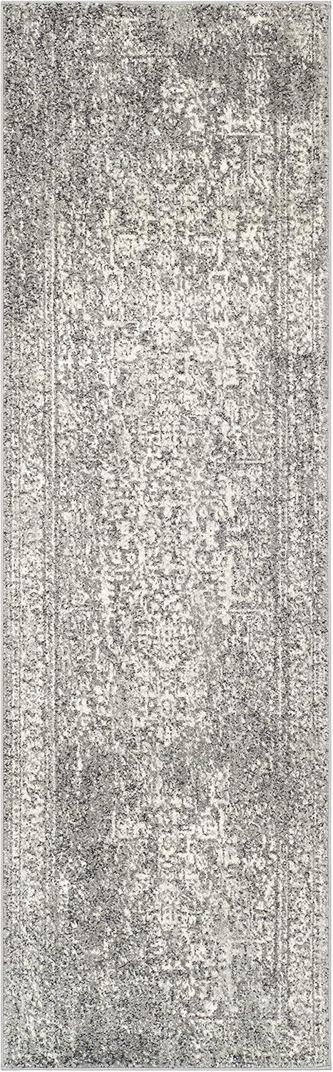 image:imageSAFAVIEH Evoke Collection Area Rug 51 x 76 Blue amp Ivory Distressed Design NonShedding amp Easy to Clean Ideal for Living Room Bedroom Dining Space EVK256CGreyIvory