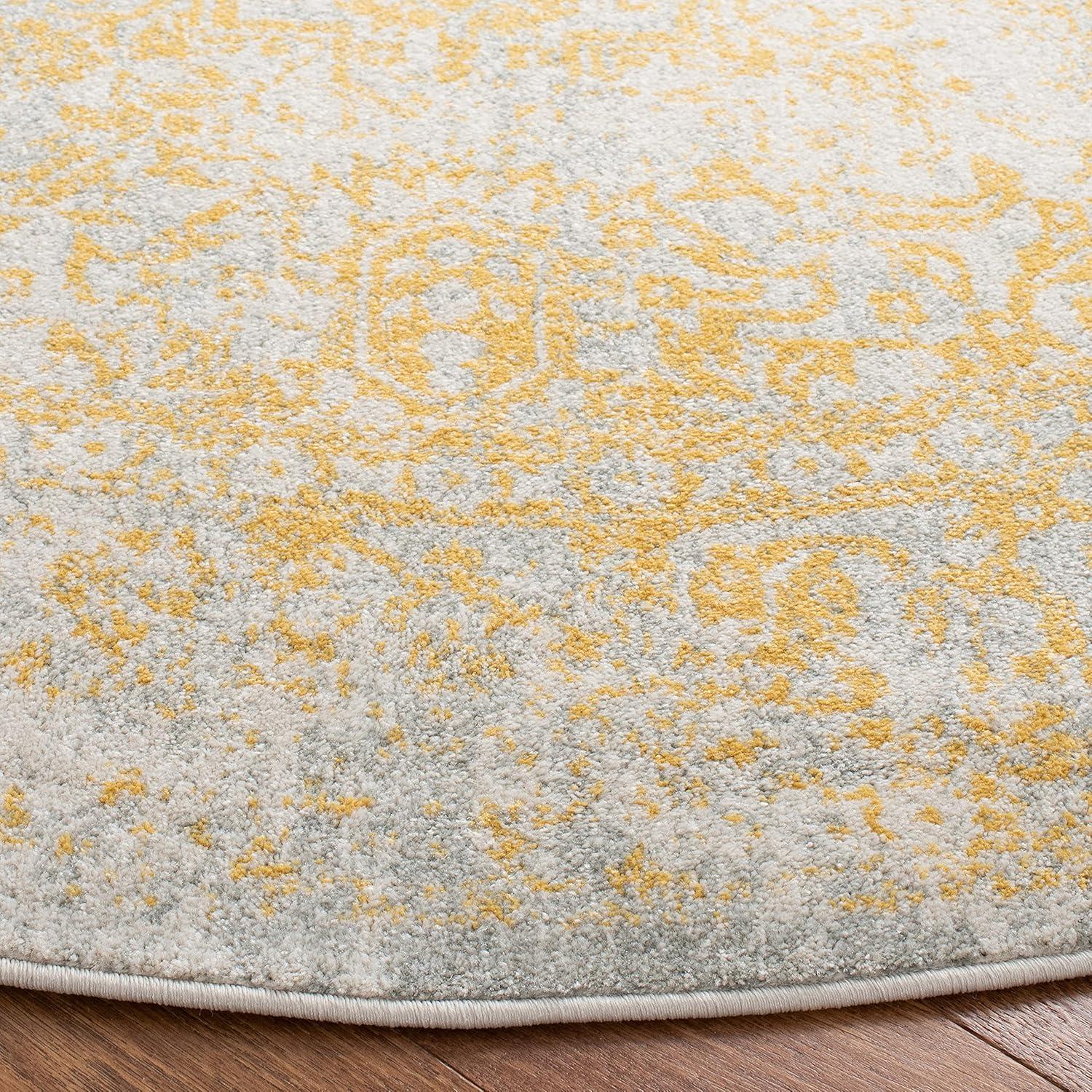 image:imageSAFAVIEH Evoke Collection Area Rug 51 x 76 Blue amp Ivory Distressed Design NonShedding amp Easy to Clean Ideal for Living Room Bedroom Dining Space EVK256CIvoryGold