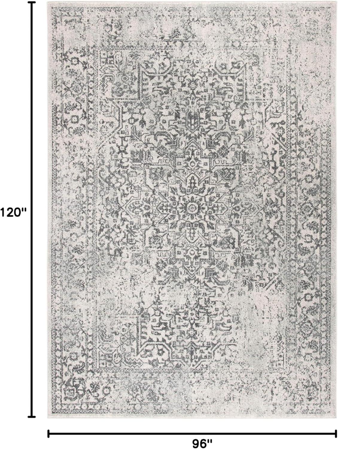 image:imageSAFAVIEH Evoke Collection Area Rug 51 x 76 Blue amp Ivory Distressed Design NonShedding amp Easy to Clean Ideal for Living Room Bedroom Dining Space EVK256CIvoryGrey