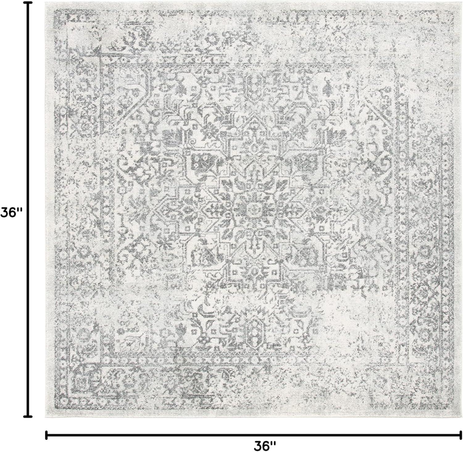 image:imageSAFAVIEH Evoke Collection Area Rug 51 x 76 Blue amp Ivory Distressed Design NonShedding amp Easy to Clean Ideal for Living Room Bedroom Dining Space EVK256CIvoryGrey