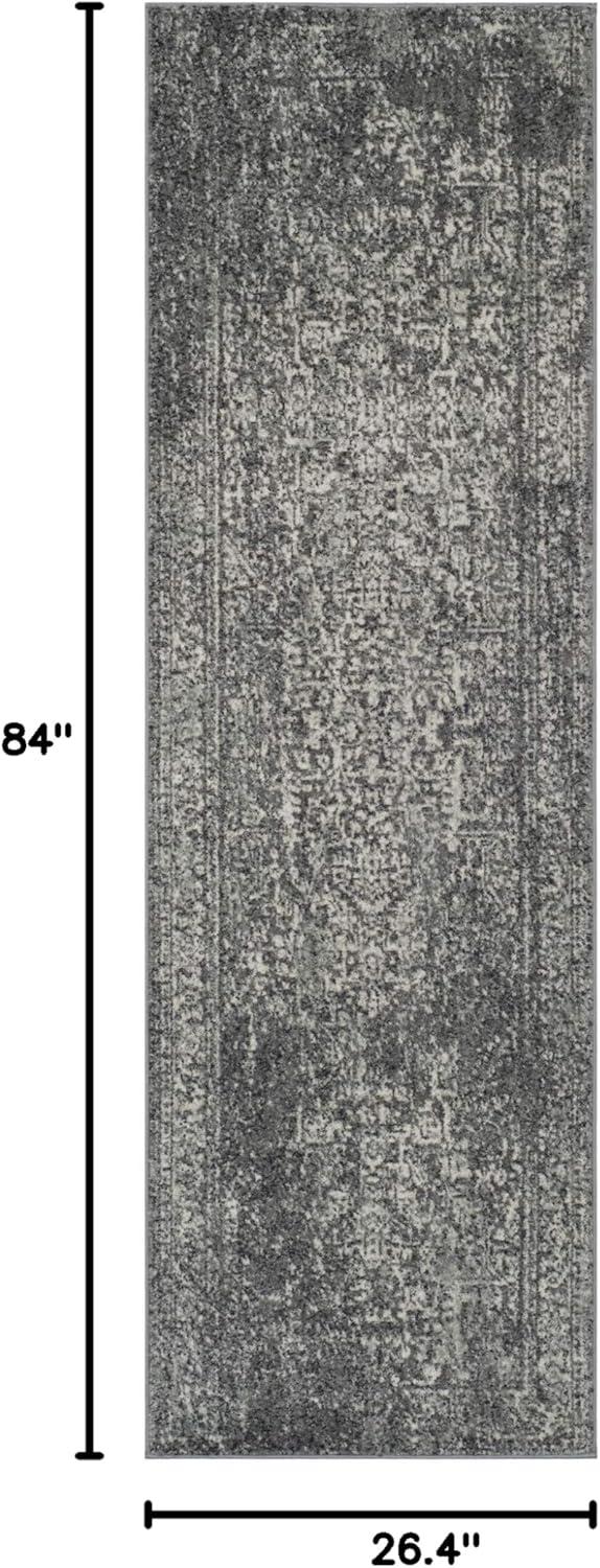 image:imageSAFAVIEH Evoke Collection Area Rug 51 x 76 Blue amp Ivory Distressed Design NonShedding amp Easy to Clean Ideal for Living Room Bedroom Dining Space EVK256CGreyIvory