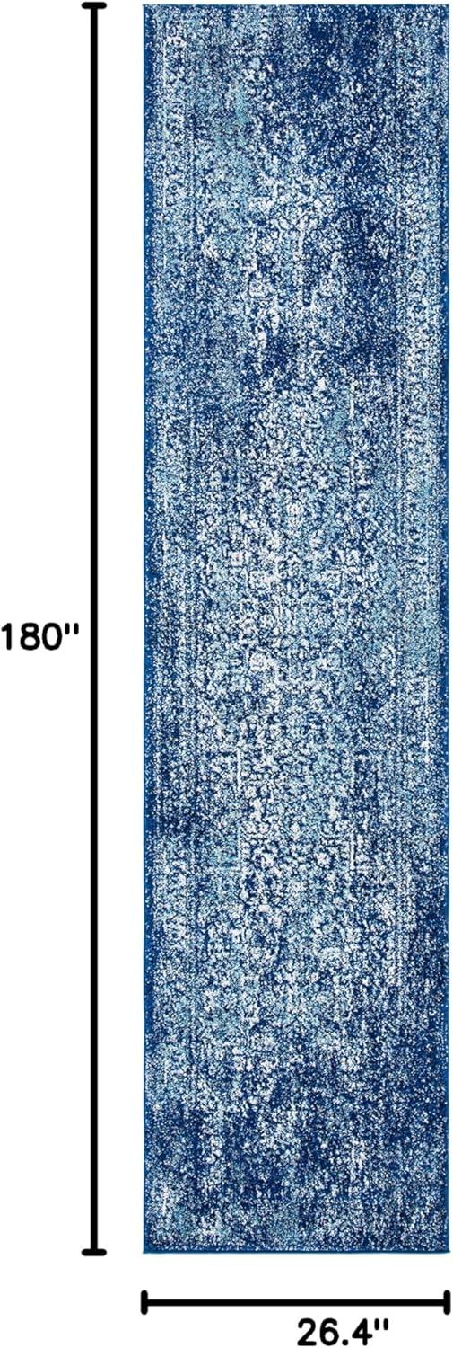 image:imageSAFAVIEH Evoke Collection Area Rug 51 x 76 Blue amp Ivory Distressed Design NonShedding amp Easy to Clean Ideal for Living Room Bedroom Dining Space EVK256CNavyIvory