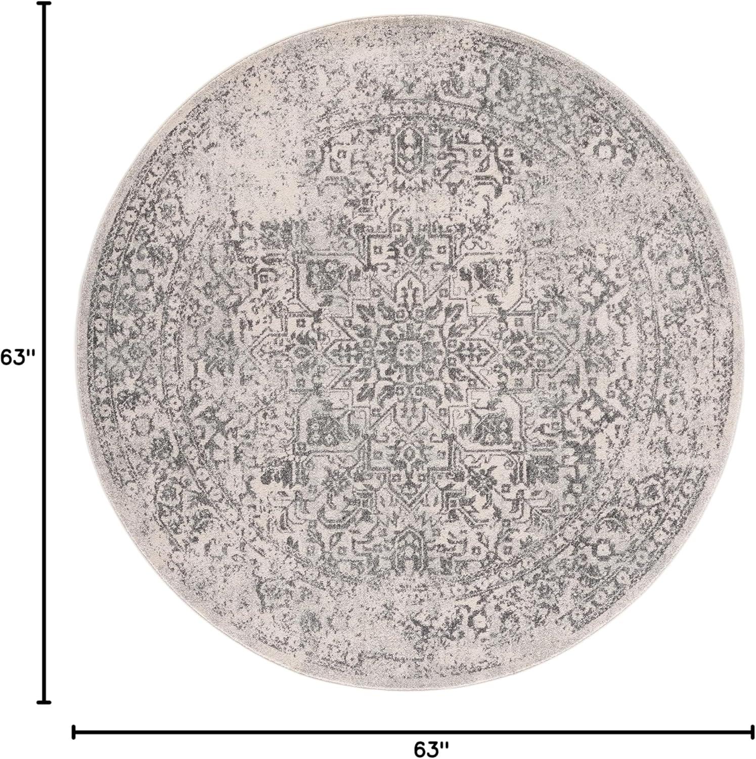 image:imageSAFAVIEH Evoke Collection Area Rug 51 x 76 Blue amp Ivory Distressed Design NonShedding amp Easy to Clean Ideal for Living Room Bedroom Dining Space EVK256CIvoryGrey