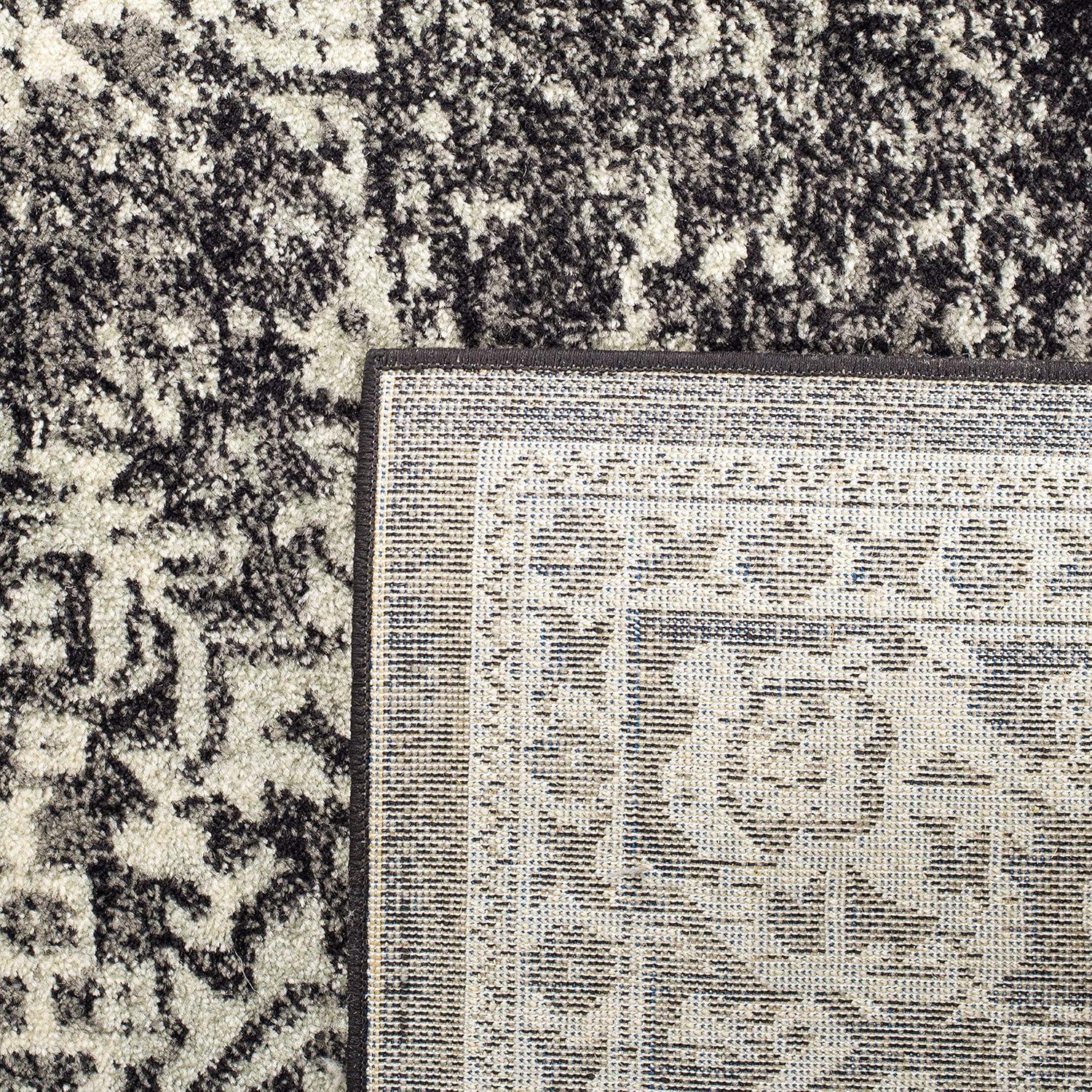 image:imageSAFAVIEH Evoke Collection Area Rug 51 x 76 Blue amp Ivory Distressed Design NonShedding amp Easy to Clean Ideal for Living Room Bedroom Dining Space EVK256CBlackGrey
