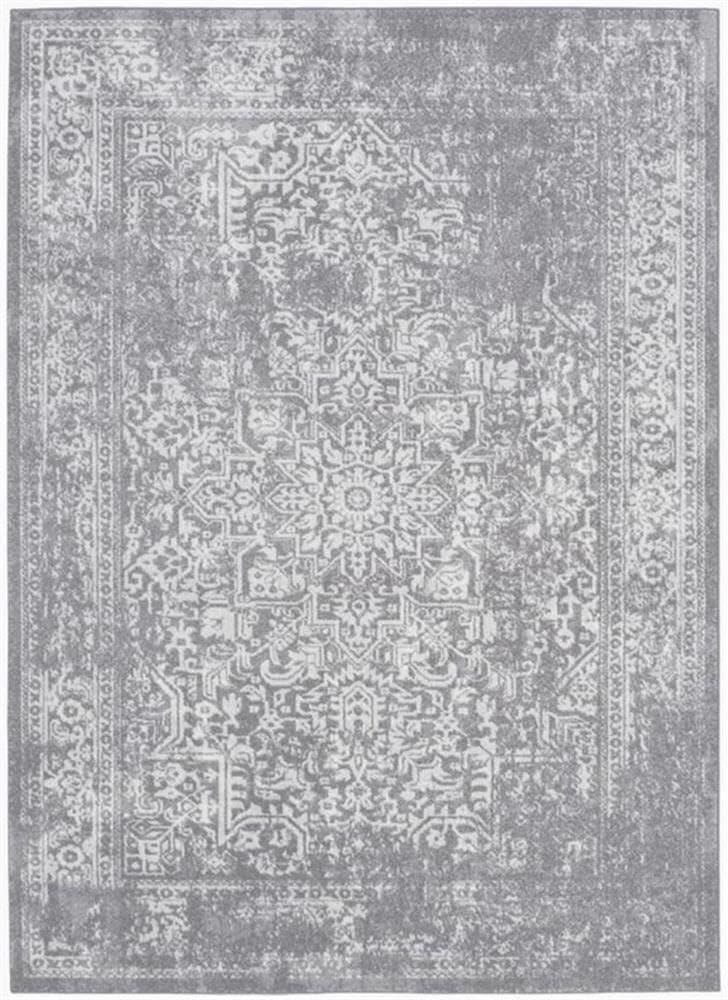 image:imageSAFAVIEH Evoke Collection Area Rug 51 x 76 Blue amp Ivory Distressed Design NonShedding amp Easy to Clean Ideal for Living Room Bedroom Dining Space EVK256CSilverIvory