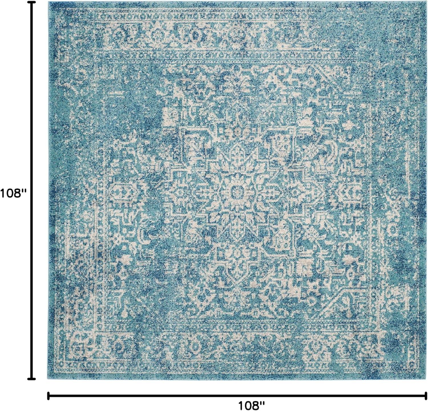image:imageSAFAVIEH Evoke Collection Area Rug 51 x 76 Blue amp Ivory Distressed Design NonShedding amp Easy to Clean Ideal for Living Room Bedroom Dining Space EVK256CBlueIvory