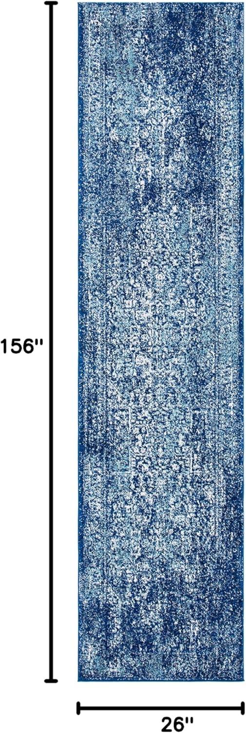 image:imageSAFAVIEH Evoke Collection Area Rug 51 x 76 Blue amp Ivory Distressed Design NonShedding amp Easy to Clean Ideal for Living Room Bedroom Dining Space EVK256CNavyIvory
