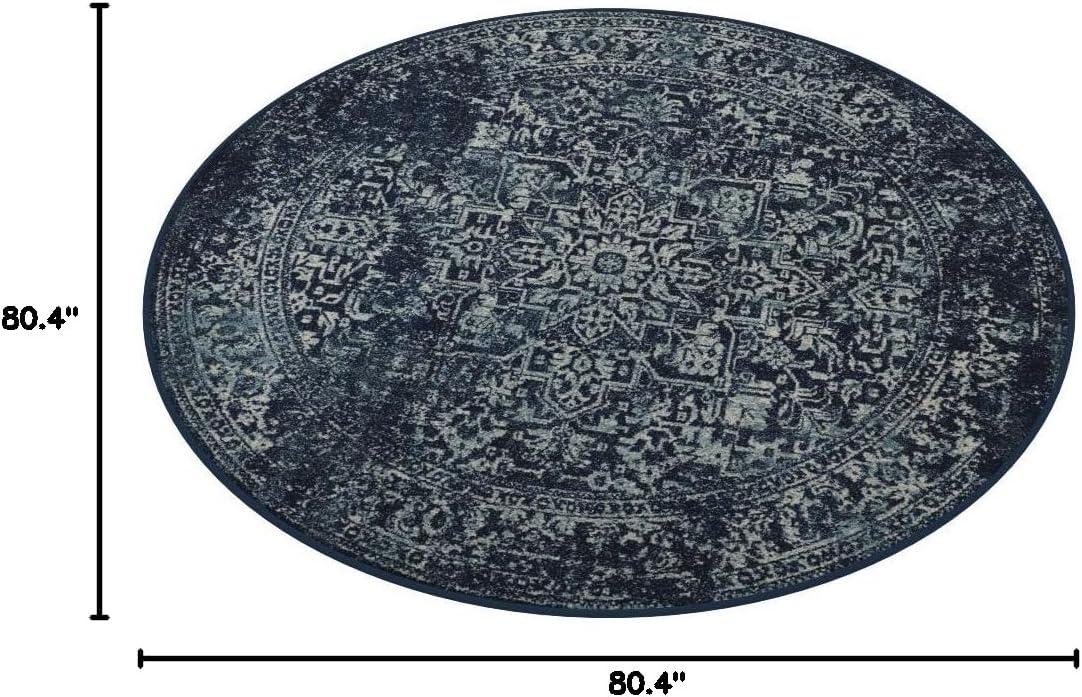 image:imageSAFAVIEH Evoke Collection Area Rug 51 x 76 Blue amp Ivory Distressed Design NonShedding amp Easy to Clean Ideal for Living Room Bedroom Dining Space EVK256CNavyIvory