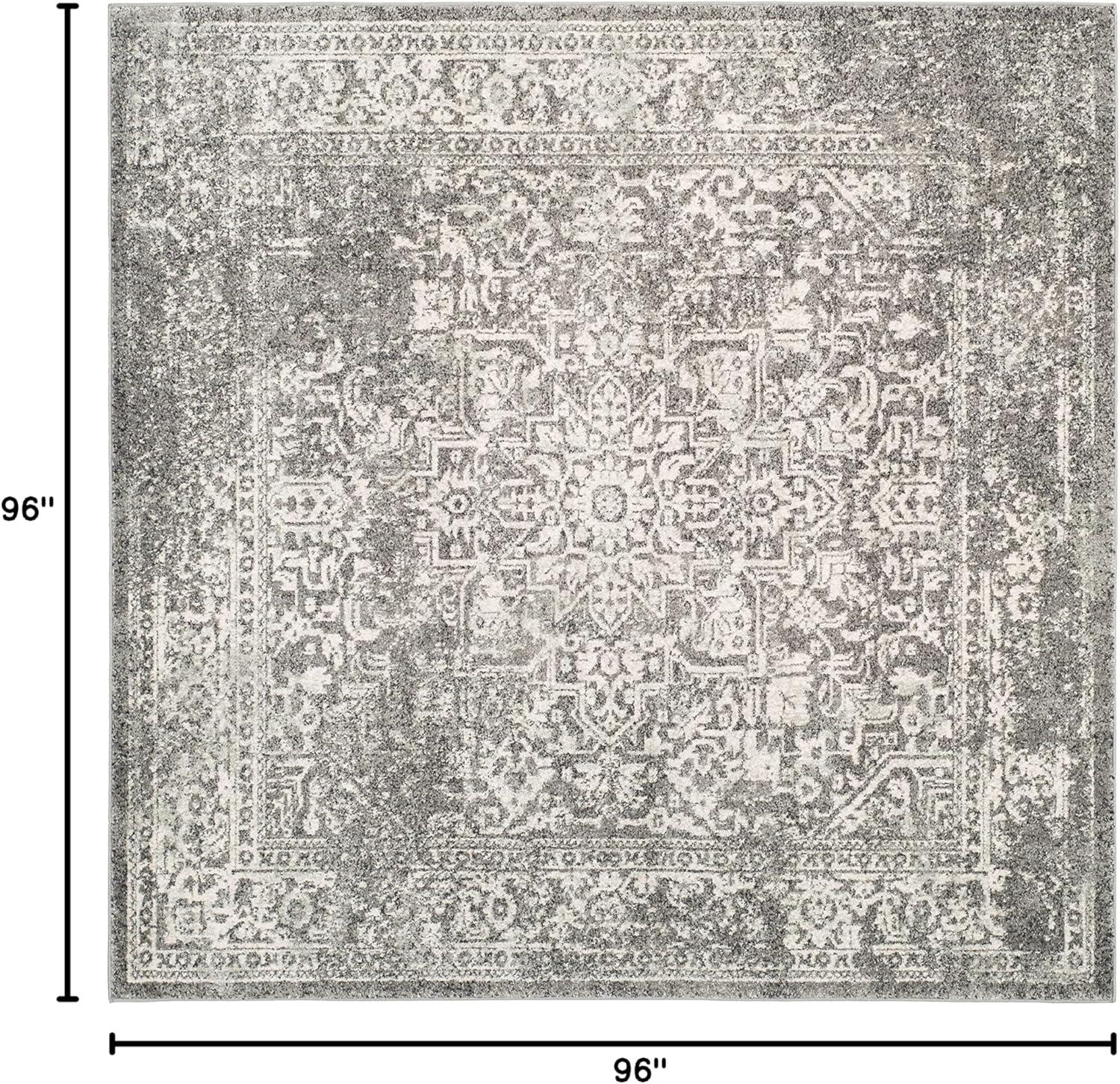 image:imageSAFAVIEH Evoke Collection Area Rug 51 x 76 Blue amp Ivory Distressed Design NonShedding amp Easy to Clean Ideal for Living Room Bedroom Dining Space EVK256CGreyIvory